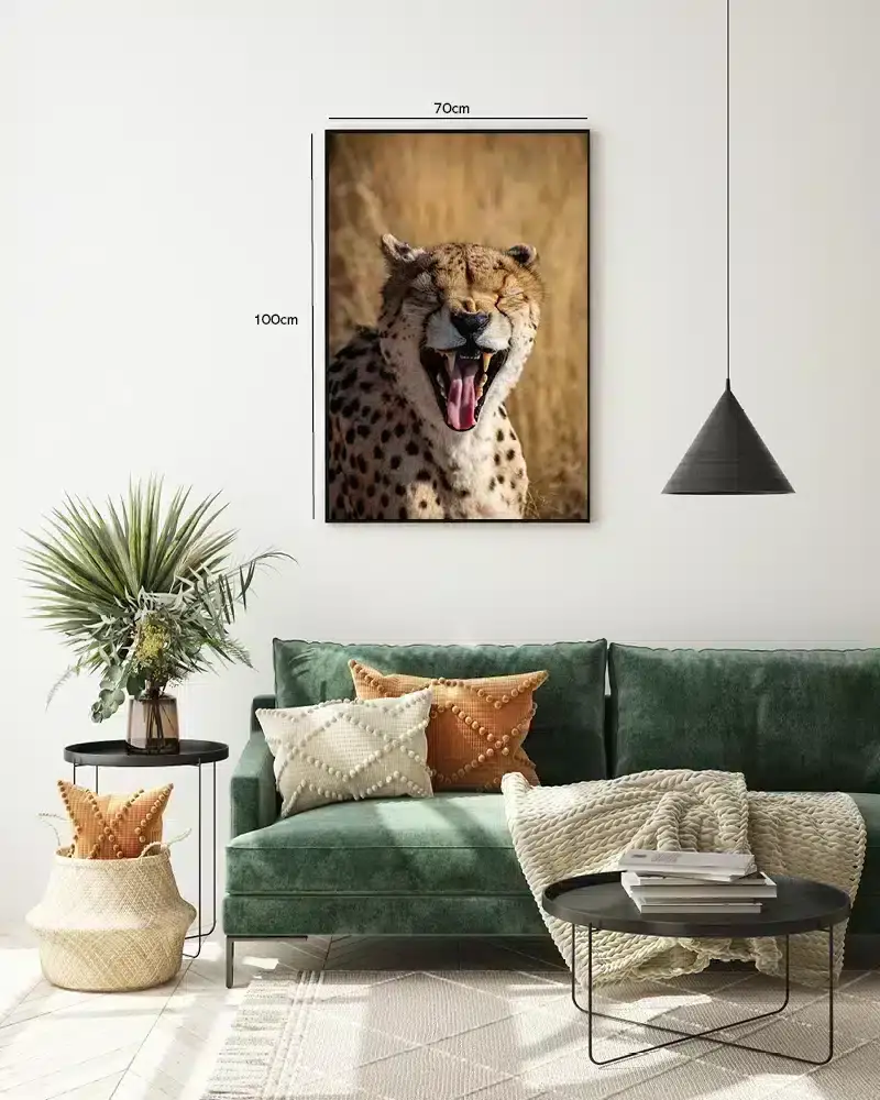 Yawning Cheetah Plakat