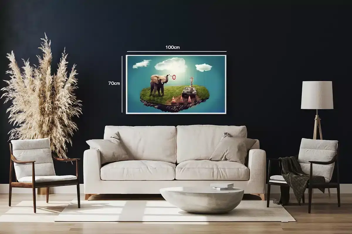 Elephant And Giraffe Plakat