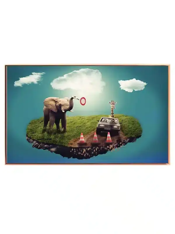 Elephant And Giraffe Plakat
