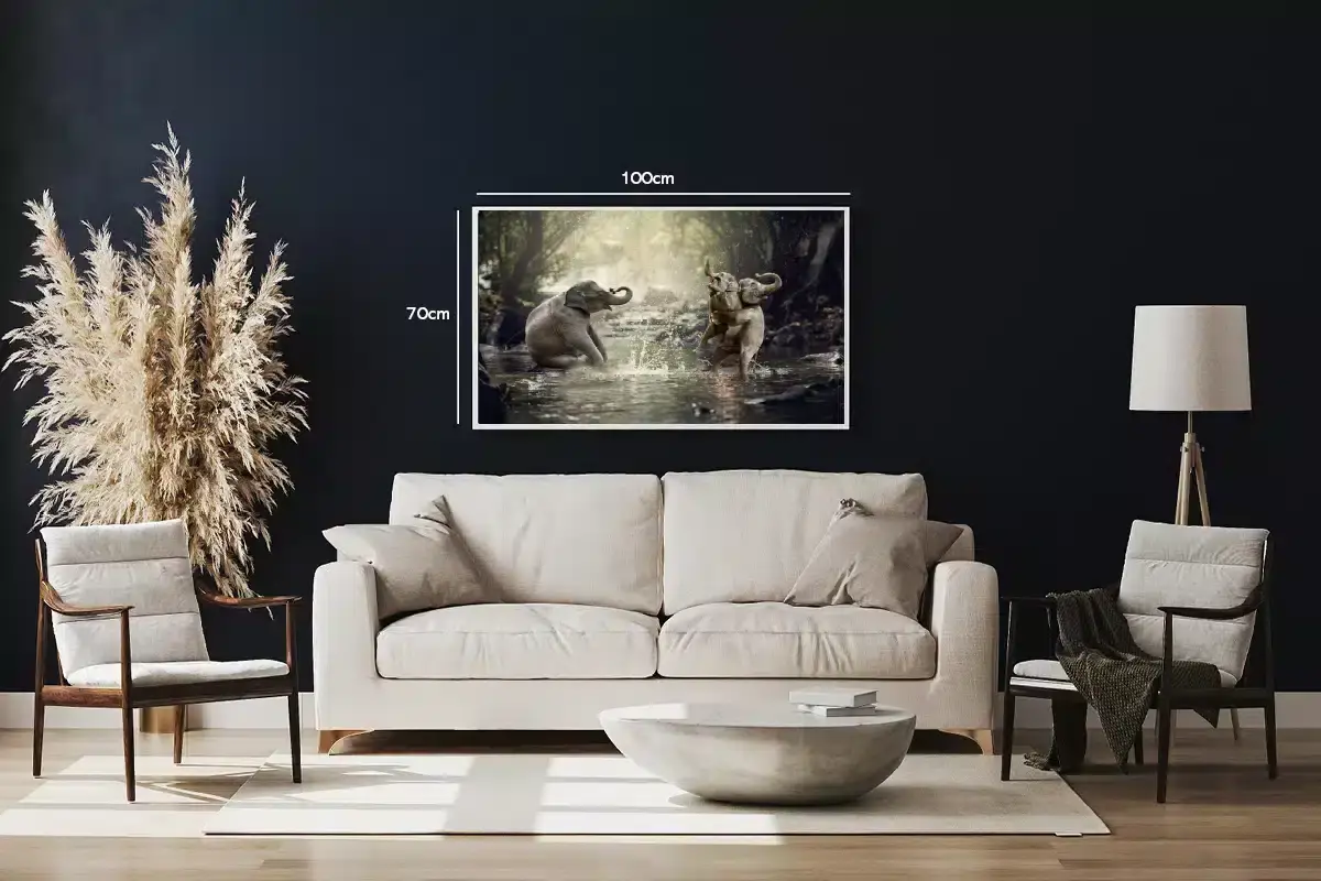 Elephants Playing Plakat