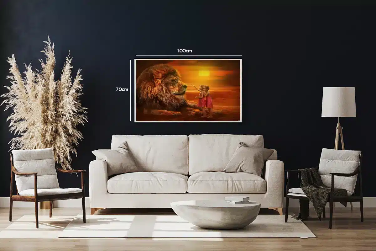 Lion With Children Plakat