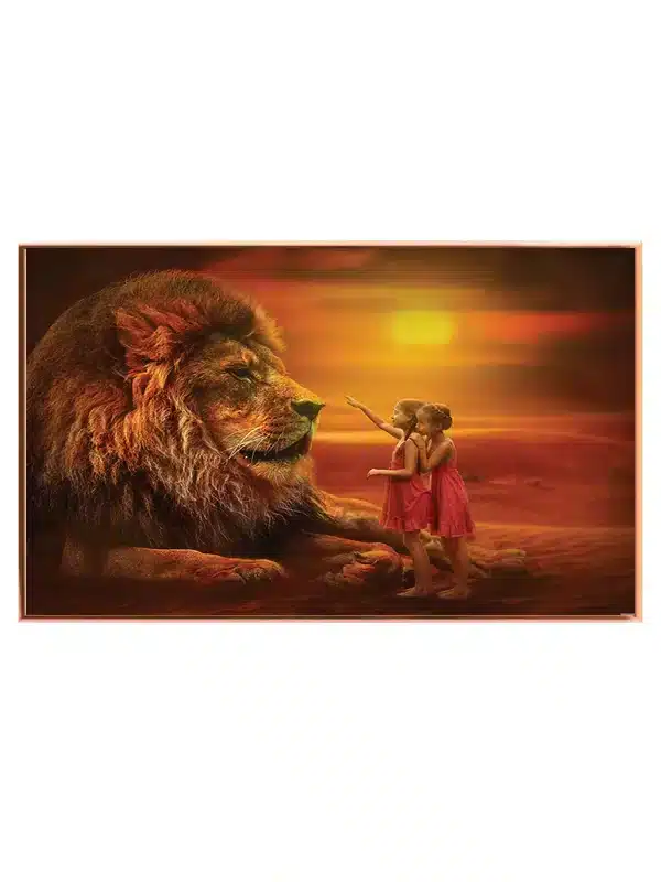 Lion With Children Plakat