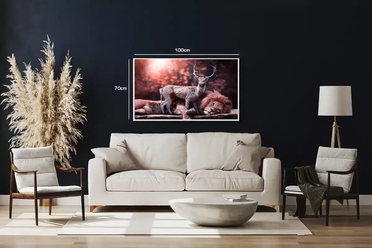 Lion And Deer Plakat
