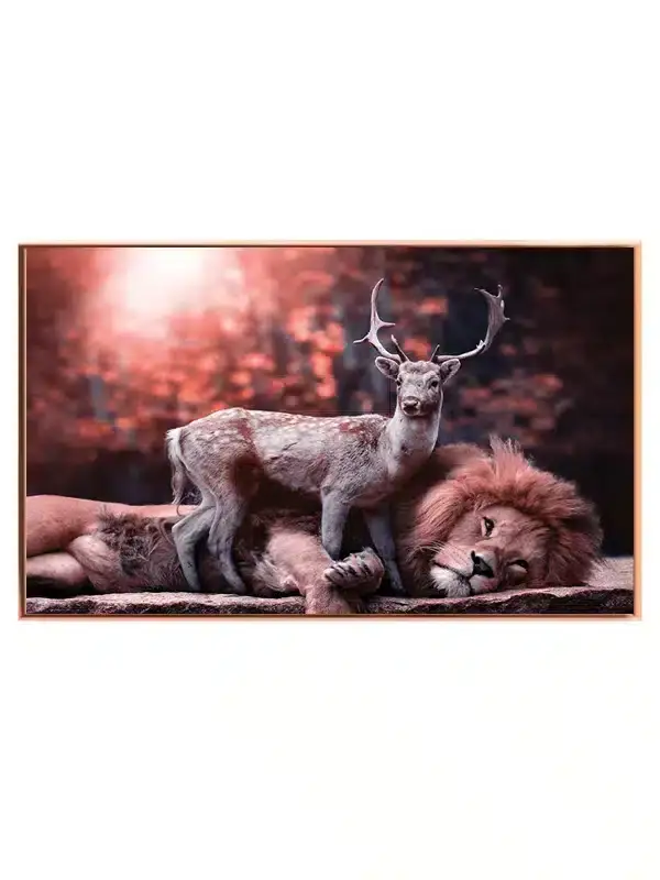 Lion And Deer Plakat