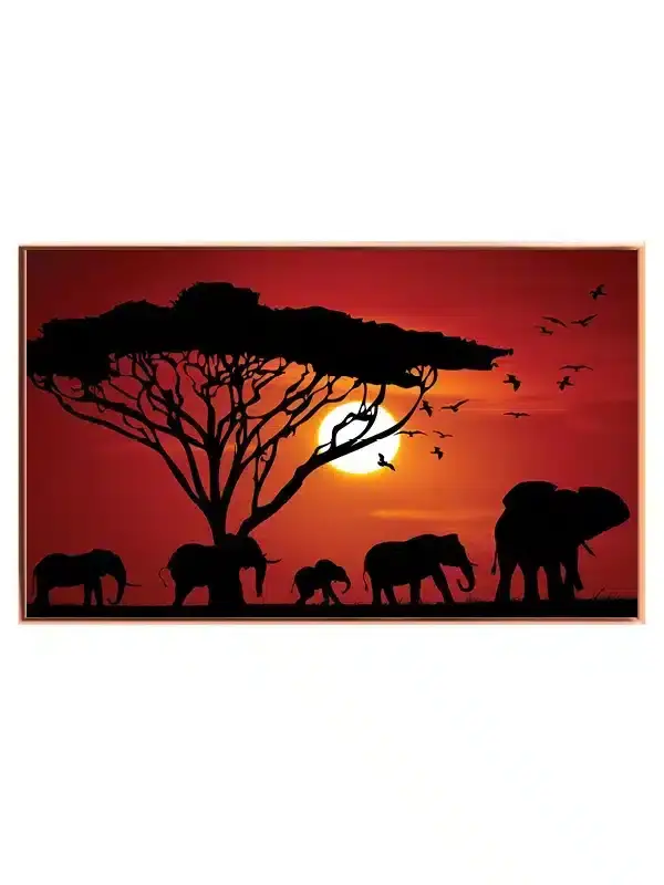 Elephant Sunset Silhouette Plakat