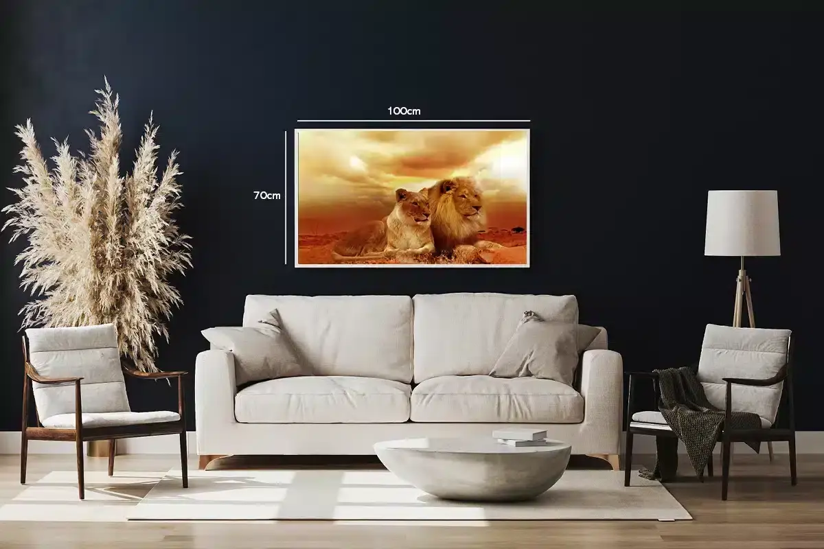 Lion Couple Sunset Plakat