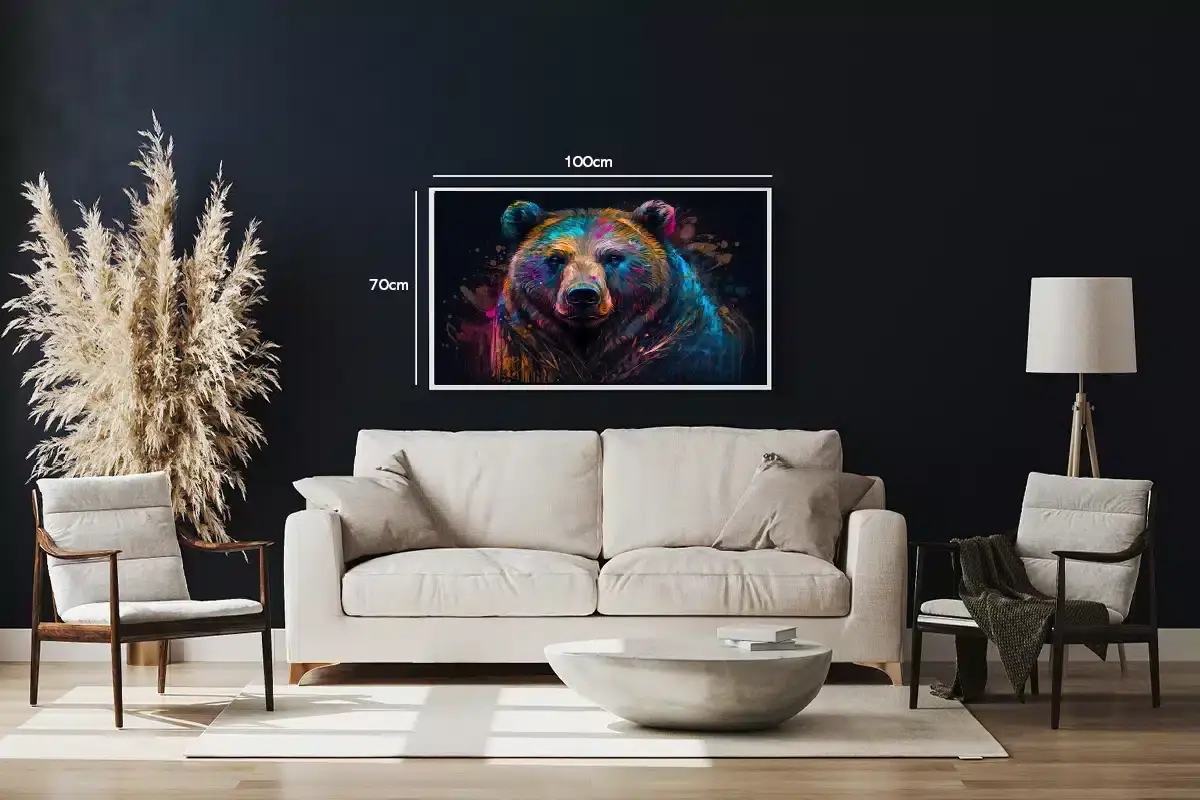 Colorful Brown Bear Plakat