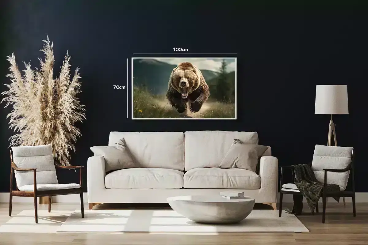 Grizzly Bear Charging Plakat