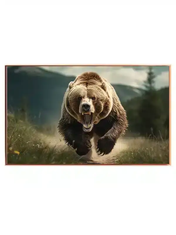 Grizzly Bear Charging Plakat