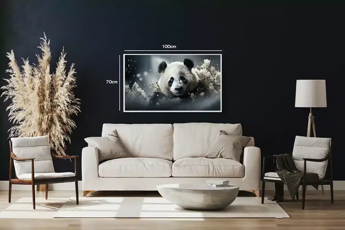Panda Among Flowers Plakat