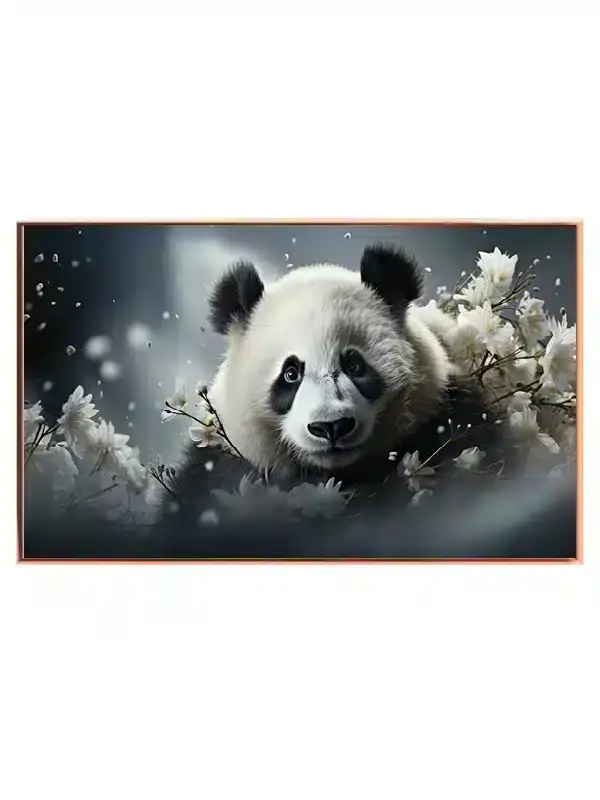 Panda Among Flowers Plakat
