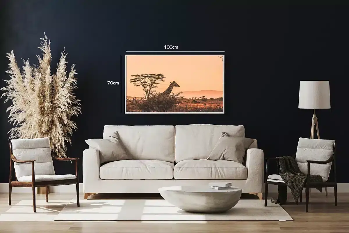 Giraffe Sunset Plakat