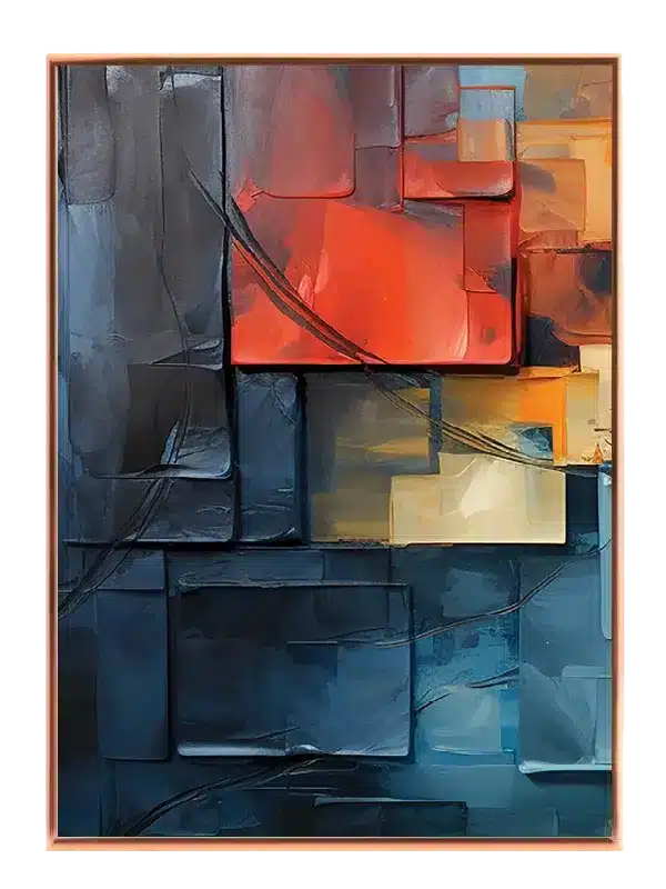 Crimson Layered Geometry Plakat