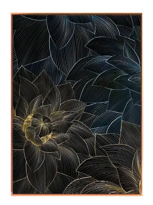 Gilded Floral Contours Plakat