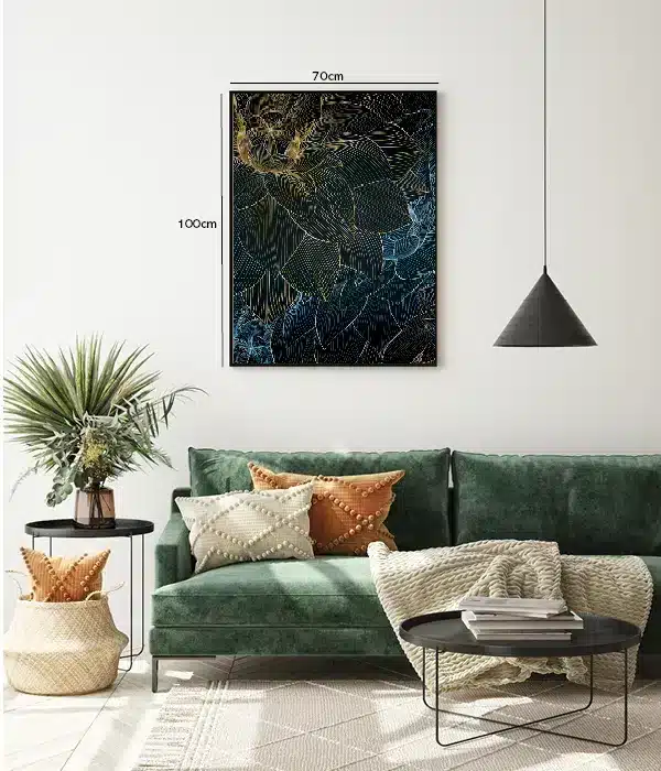 Golden Blue Succulents Plakat