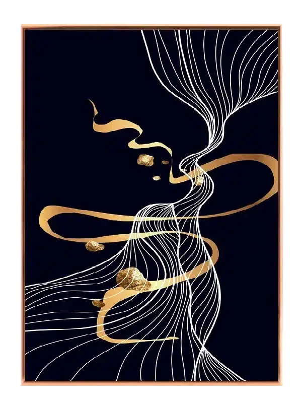 Golden Flow Contours Plakat