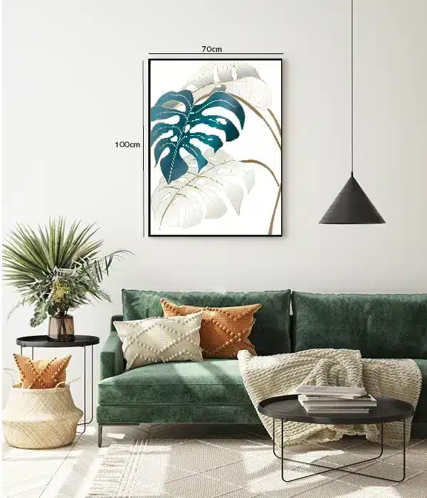 Teal Monstera Veins Plakat
