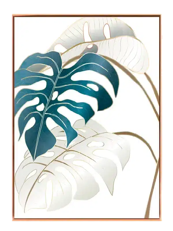 Teal Monstera Veins Plakat