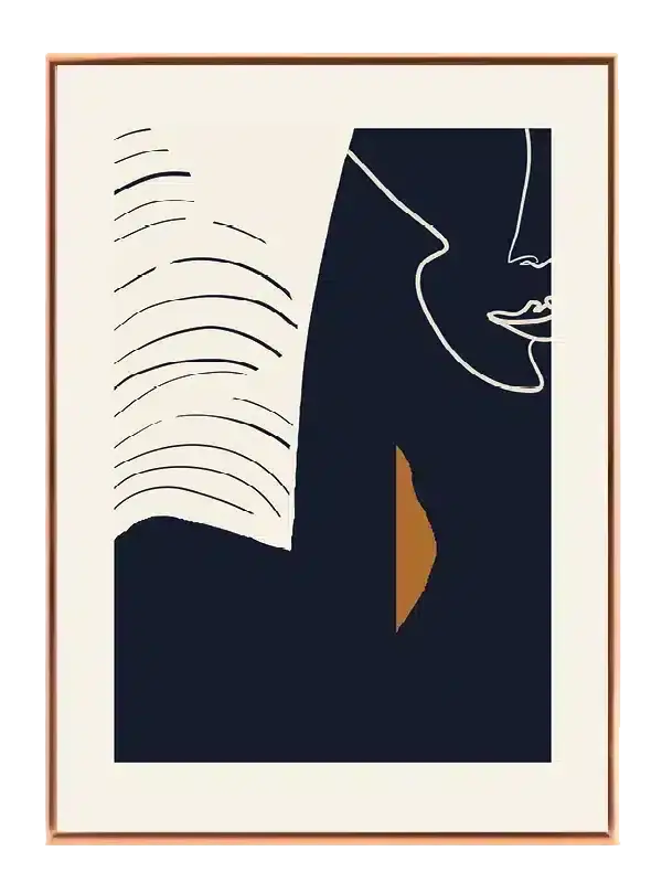 Curved Contour Silhouette Plakat
