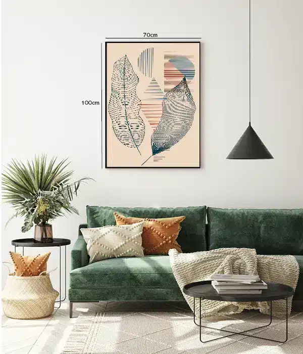 Linear Leaf Contours Plakat