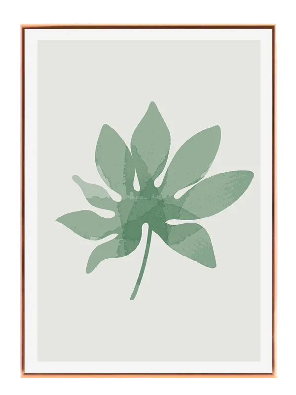 Verdant Leaf Silhouette Plakat