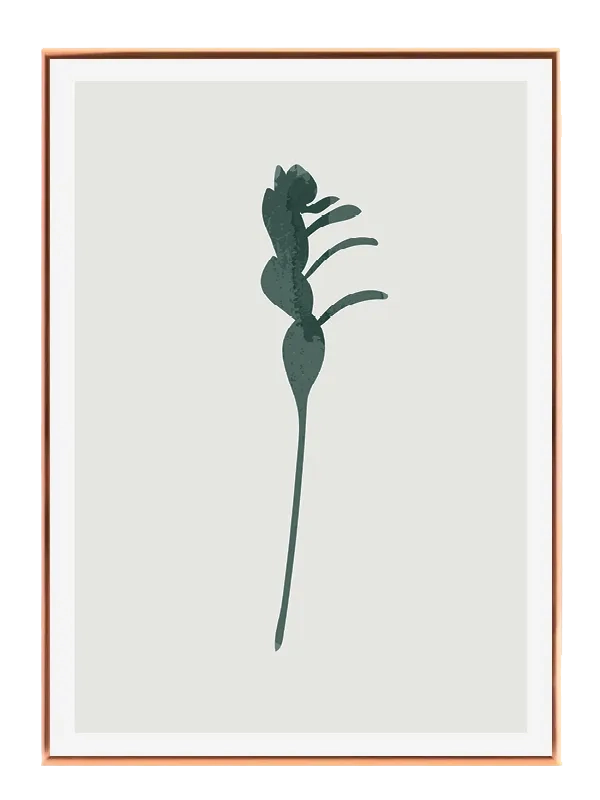 Emerald Leaf Silhouette Plakat
