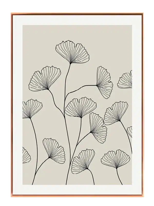 Ginkgo Contour Bloom Plakat