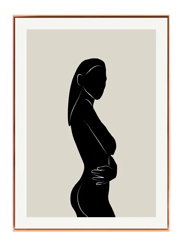 Contoured Female Silhouette Plakat