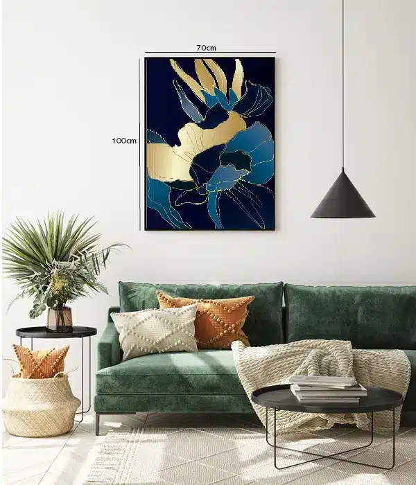 Golden Blue Bloom Plakat