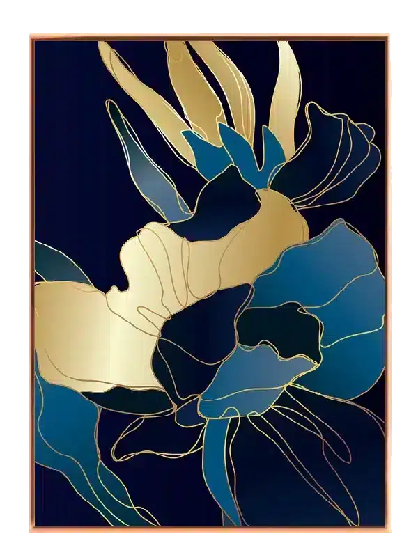 Golden Blue Bloom Plakat