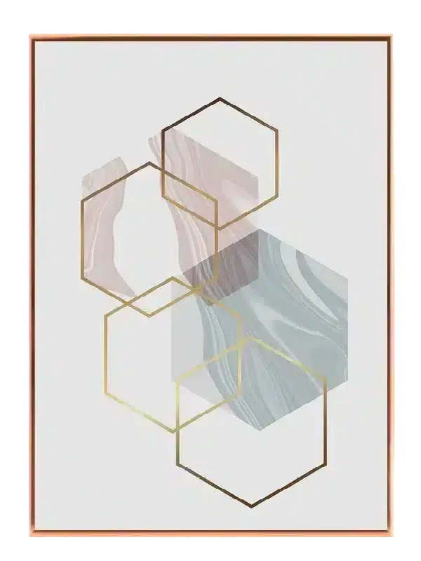 Marbled Hexagon Layers Plakat