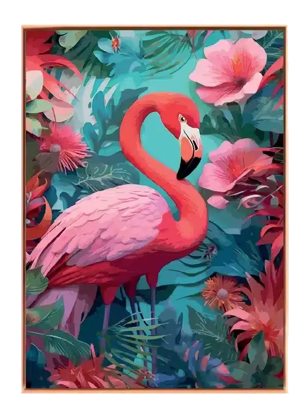 Tropical Flamingo Bloom Plakat