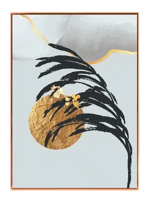 Golden Bloom Silhouette Plakat
