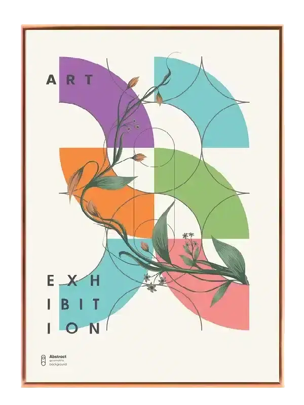Curved Vine Geometry Plakat