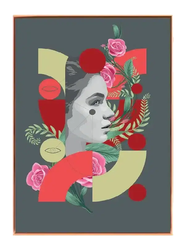 Floral Geometry Face Plakat