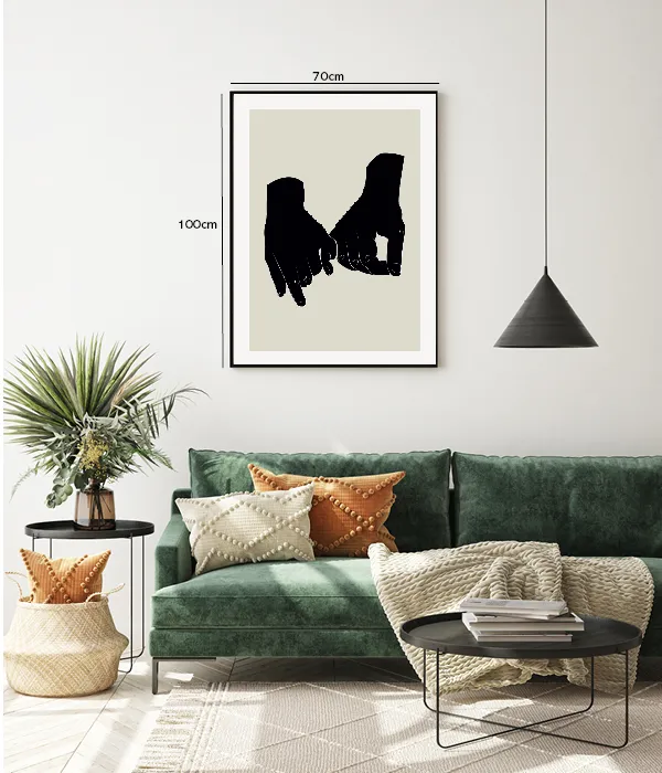 Connected Fingers Silhouette Plakat