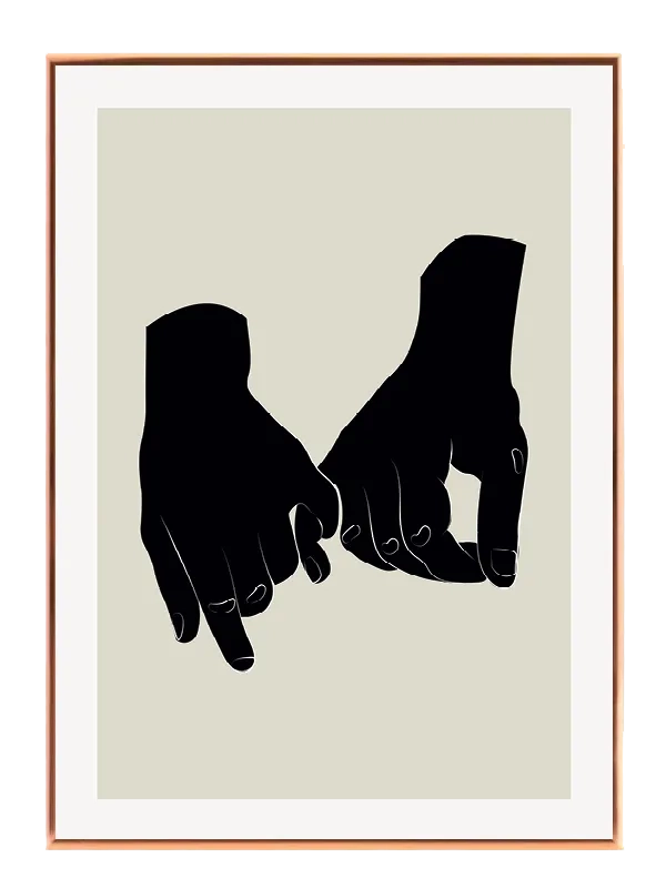 Connected Fingers Silhouette Plakat