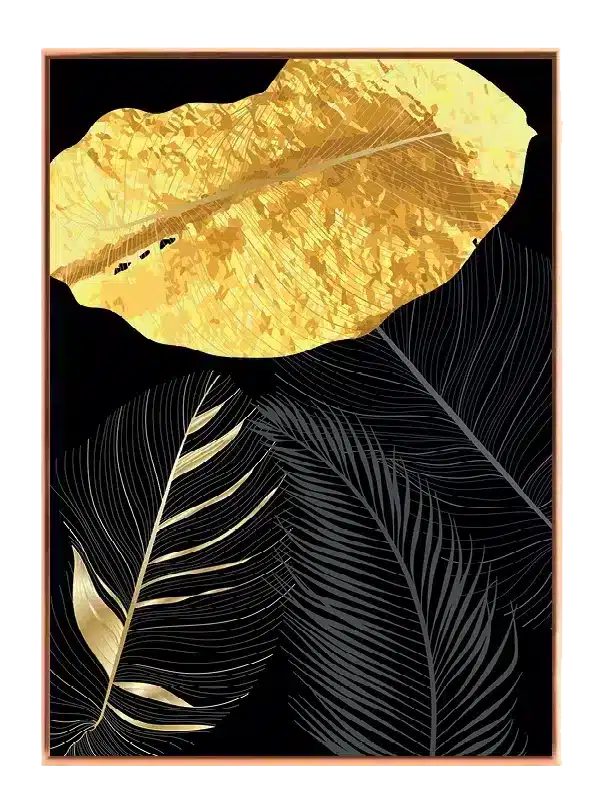 Golden Feather Veins Plakat