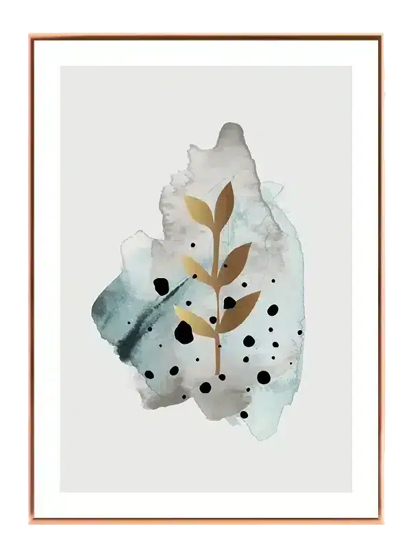 Golden Leaf Contours Plakat