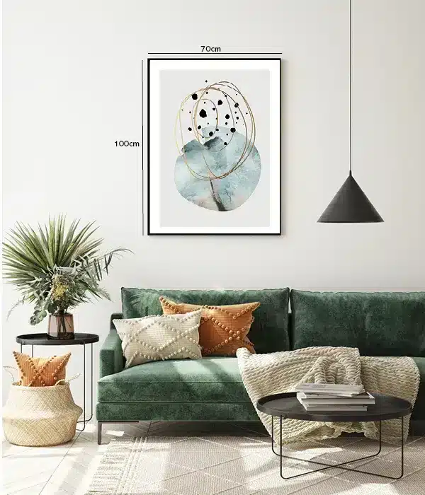 Aqua Orbit Rings Plakat