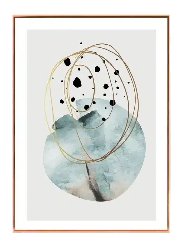Aqua Orbit Rings Plakat