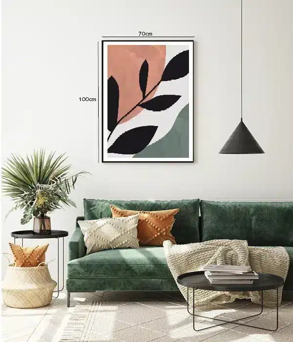 Silhouette Leaf Contour Plakat
