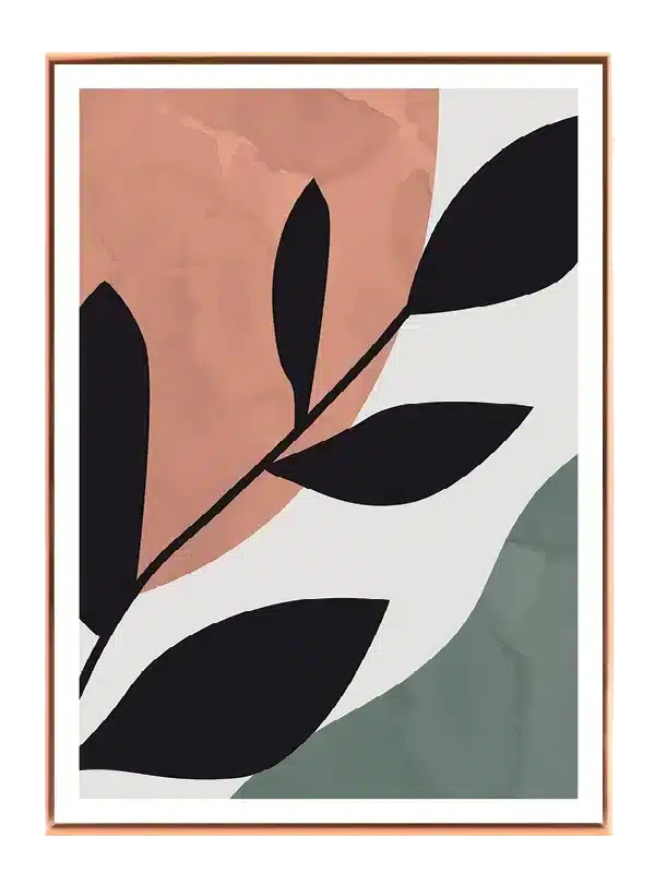 Silhouette Leaf Contour Plakat