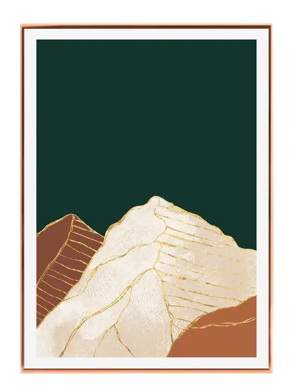 Golden Contour Peaks Plakat