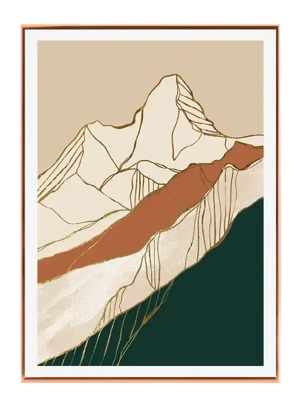Ochre Mountain Contours Plakat
