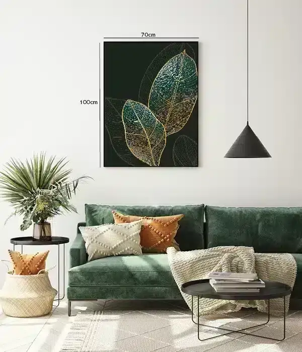 Golden Veined Leaves Plakat