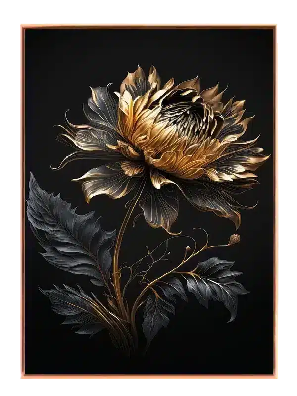 Golden Bloom Contours Plakat