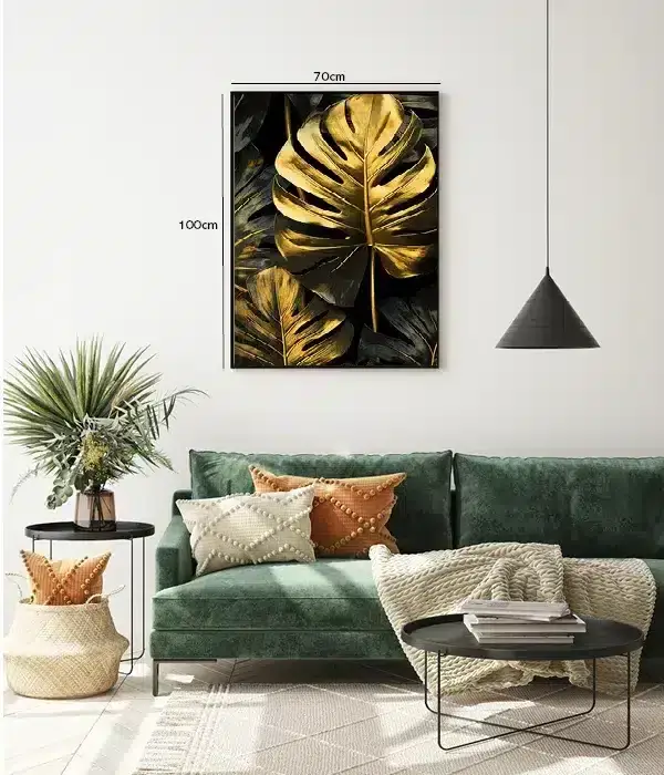 Golden Monstera Veins Plakat