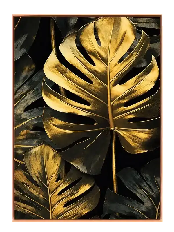 Golden Monstera Veins Plakat