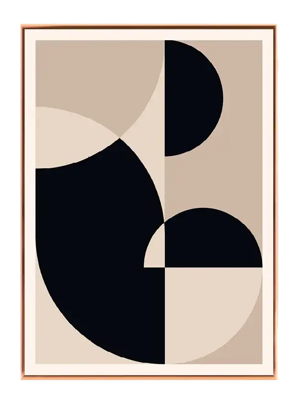 Curved Contrast Forms Plakat